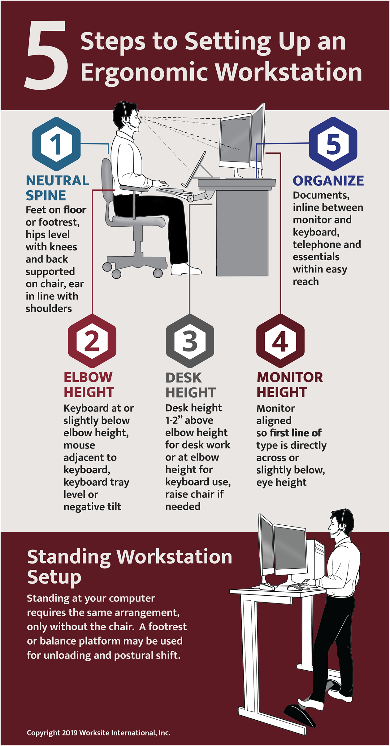 5 Steps To Setting Up An Ergonomic Workstation [Infographic]